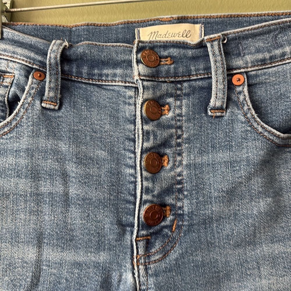 Madewell 9” Mid-Rise Skinny Crop Button Fly Jeans Sz 28 - Picture 5 of 11